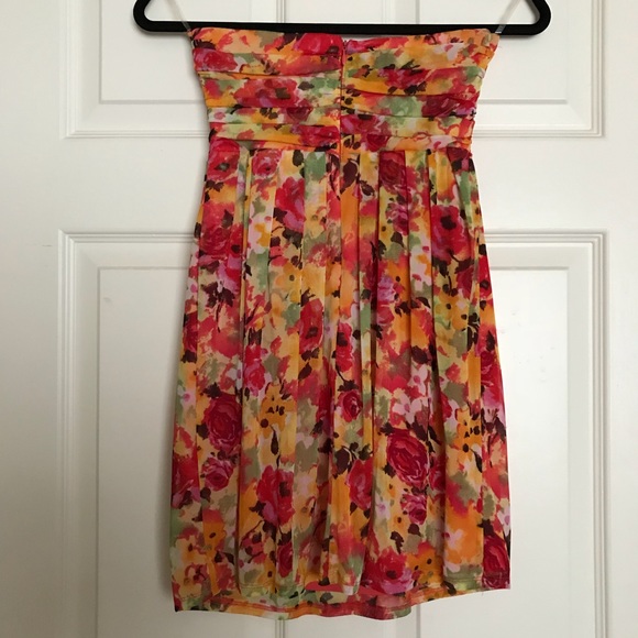 Forever 21 strapless multicolored floral dress - Picture 2 of 4